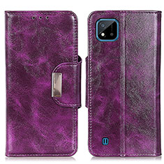 Handytasche Stand Schutzhülle Flip Leder Hülle N04P für Realme C20 Violett