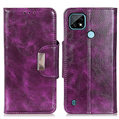 Handytasche Stand Schutzhülle Flip Leder Hülle N04P für Realme C21 Violett