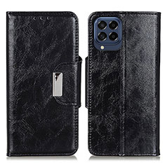 Handytasche Stand Schutzhülle Flip Leder Hülle N04P für Samsung Galaxy M53 5G Schwarz