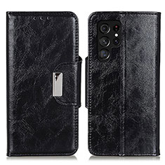 Handytasche Stand Schutzhülle Flip Leder Hülle N04P für Samsung Galaxy S22 Ultra 5G Schwarz