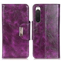 Handytasche Stand Schutzhülle Flip Leder Hülle N04P für Sony Xperia 10 IV Hellblau