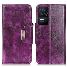 Handytasche Stand Schutzhülle Flip Leder Hülle N04P für Xiaomi Poco F4 5G Violett