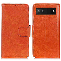 Handytasche Stand Schutzhülle Flip Leder Hülle N05P für Google Pixel 7a 5G Orange