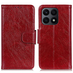 Handytasche Stand Schutzhülle Flip Leder Hülle N05P für Huawei Honor X8a 4G Rot