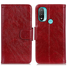 Handytasche Stand Schutzhülle Flip Leder Hülle N05P für Motorola Moto E20 Rot