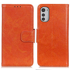 Handytasche Stand Schutzhülle Flip Leder Hülle N05P für Motorola Moto E32s Orange
