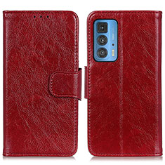 Handytasche Stand Schutzhülle Flip Leder Hülle N05P für Motorola Moto Edge 20 Pro 5G Rot