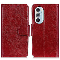 Handytasche Stand Schutzhülle Flip Leder Hülle N05P für Motorola Moto Edge 30 Pro 5G Rot