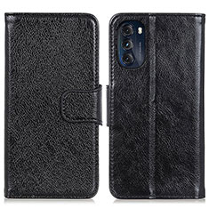 Handytasche Stand Schutzhülle Flip Leder Hülle N05P für Motorola Moto G 5G (2022) Schwarz