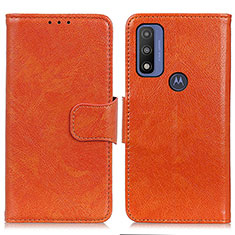 Handytasche Stand Schutzhülle Flip Leder Hülle N05P für Motorola Moto G Pure Orange