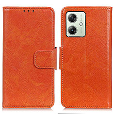 Handytasche Stand Schutzhülle Flip Leder Hülle N05P für Motorola Moto G54 5G Orange