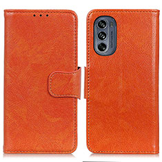 Handytasche Stand Schutzhülle Flip Leder Hülle N05P für Motorola Moto G62 5G Orange