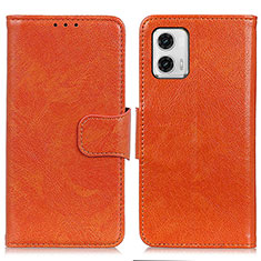 Handytasche Stand Schutzhülle Flip Leder Hülle N05P für Motorola Moto G73 5G Orange