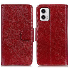 Handytasche Stand Schutzhülle Flip Leder Hülle N05P für Motorola Moto G73 5G Rot