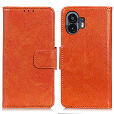 Handytasche Stand Schutzhülle Flip Leder Hülle N05P für Nothing Phone 2 Orange