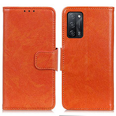 Handytasche Stand Schutzhülle Flip Leder Hülle N05P für Oppo A53s 5G Orange