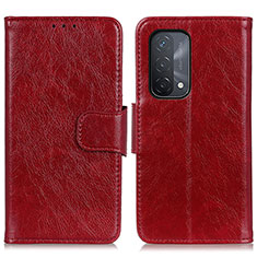 Handytasche Stand Schutzhülle Flip Leder Hülle N05P für Oppo A54 5G Rot