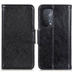 Handytasche Stand Schutzhülle Flip Leder Hülle N05P für Oppo A74 5G Schwarz