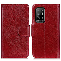 Handytasche Stand Schutzhülle Flip Leder Hülle N05P für Oppo A94 5G Rot