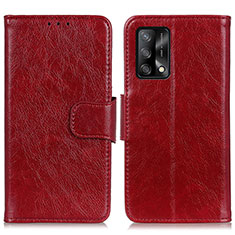 Handytasche Stand Schutzhülle Flip Leder Hülle N05P für Oppo A95 4G Rot