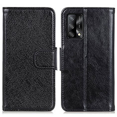 Handytasche Stand Schutzhülle Flip Leder Hülle N05P für Oppo A95 4G Schwarz