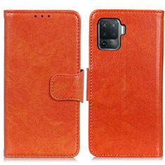 Handytasche Stand Schutzhülle Flip Leder Hülle N05P für Oppo F19 Pro Orange