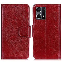 Handytasche Stand Schutzhülle Flip Leder Hülle N05P für Oppo F21 Pro 4G Rot