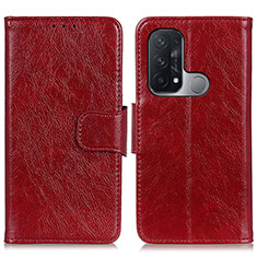 Handytasche Stand Schutzhülle Flip Leder Hülle N05P für Oppo Reno5 A Rot