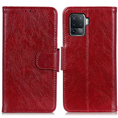 Handytasche Stand Schutzhülle Flip Leder Hülle N05P für Oppo Reno5 F Rot