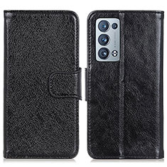 Handytasche Stand Schutzhülle Flip Leder Hülle N05P für Oppo Reno6 Pro+ Plus 5G Schwarz