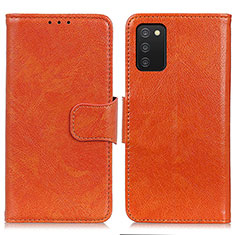 Handytasche Stand Schutzhülle Flip Leder Hülle N05P für Samsung Galaxy A02s Orange