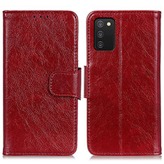 Handytasche Stand Schutzhülle Flip Leder Hülle N05P für Samsung Galaxy A02s Rot