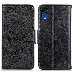 Handytasche Stand Schutzhülle Flip Leder Hülle N05P für Samsung Galaxy A03 Core Schwarz