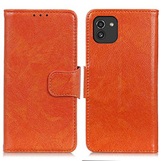 Handytasche Stand Schutzhülle Flip Leder Hülle N05P für Samsung Galaxy A03 Orange