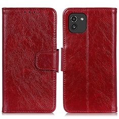 Handytasche Stand Schutzhülle Flip Leder Hülle N05P für Samsung Galaxy A03 Rot