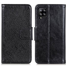 Handytasche Stand Schutzhülle Flip Leder Hülle N05P für Samsung Galaxy A22 4G Schwarz