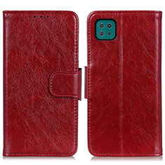 Handytasche Stand Schutzhülle Flip Leder Hülle N05P für Samsung Galaxy A22s 5G Rot