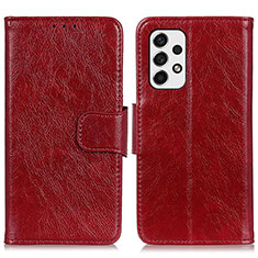 Handytasche Stand Schutzhülle Flip Leder Hülle N05P für Samsung Galaxy A53 5G Rot