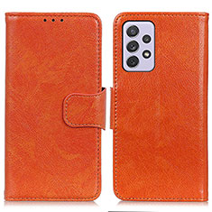 Handytasche Stand Schutzhülle Flip Leder Hülle N05P für Samsung Galaxy A73 5G Orange