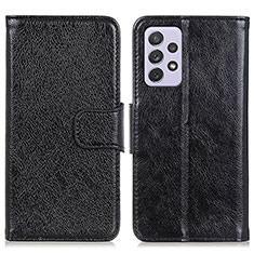 Handytasche Stand Schutzhülle Flip Leder Hülle N05P für Samsung Galaxy A73 5G Schwarz