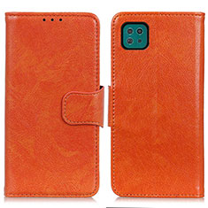 Handytasche Stand Schutzhülle Flip Leder Hülle N05P für Samsung Galaxy F42 5G Orange