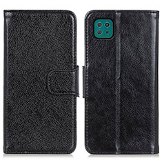 Handytasche Stand Schutzhülle Flip Leder Hülle N05P für Samsung Galaxy F42 5G Schwarz