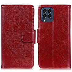 Handytasche Stand Schutzhülle Flip Leder Hülle N05P für Samsung Galaxy M53 5G Rot