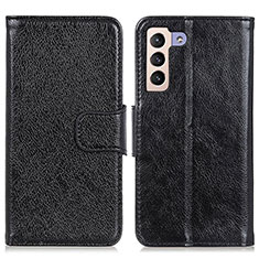 Handytasche Stand Schutzhülle Flip Leder Hülle N05P für Samsung Galaxy S21 5G Schwarz