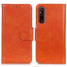 Handytasche Stand Schutzhülle Flip Leder Hülle N05P für Sony Xperia 1 V Orange