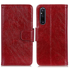 Handytasche Stand Schutzhülle Flip Leder Hülle N05P für Sony Xperia 1 V Rot