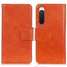Handytasche Stand Schutzhülle Flip Leder Hülle N05P für Sony Xperia 10 IV Orange