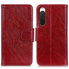 Handytasche Stand Schutzhülle Flip Leder Hülle N05P für Sony Xperia 10 IV SO-52C Rot