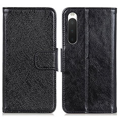 Handytasche Stand Schutzhülle Flip Leder Hülle N05P für Sony Xperia 10 IV SO-52C Schwarz