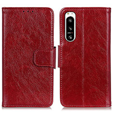 Handytasche Stand Schutzhülle Flip Leder Hülle N05P für Sony Xperia 5 IV Rot